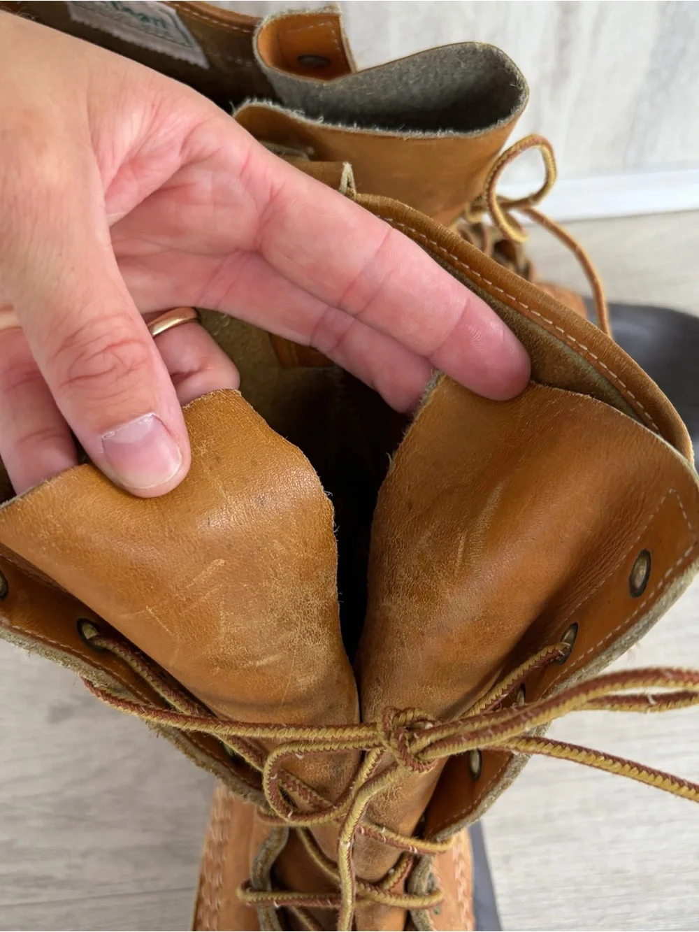 Vintage LL Bean Boot Maine Hunting Shoe Duck Bean  Brown Made In USA Mens
